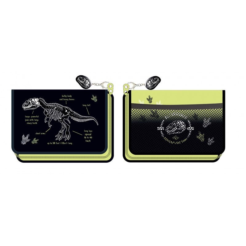 PENCIL CASE 1 ZIPPER 1 FLIP WITH EQUIPMENT DINO BENIAMIN 111187 BE BENIAMIN